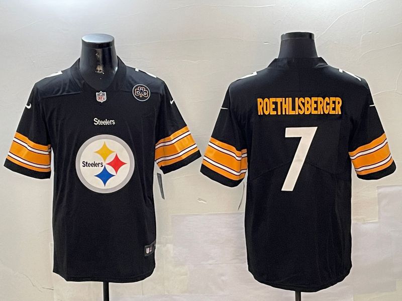 Men Pittsburgh Steelers #7 Roethlisberger Black 2024 Nike Limited NFL Jersey style 01042->pittsburgh steelers->NFL Jersey